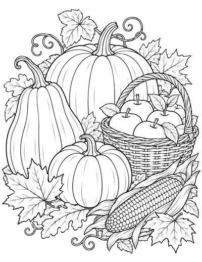 Autumn Harvest coloring page